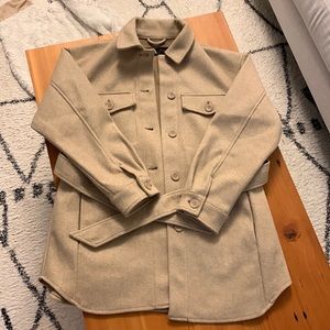 Zara Belted Beige Tan Shacket - Small